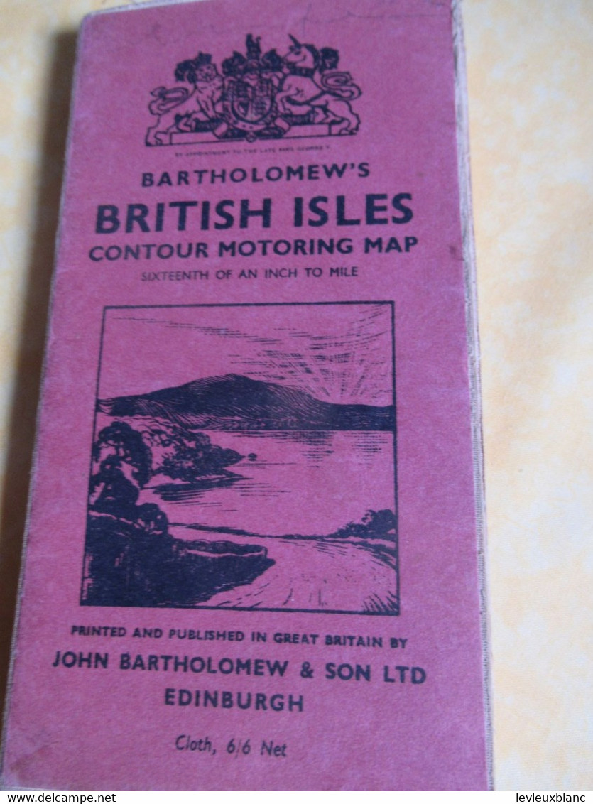 Carte Automobile/Great Britain/Bartholomew's One Inch Map/BRITISH ISLES/Contour Motoring Map /Edinburgh/Vers1945  PGC496 - Cartes Routières