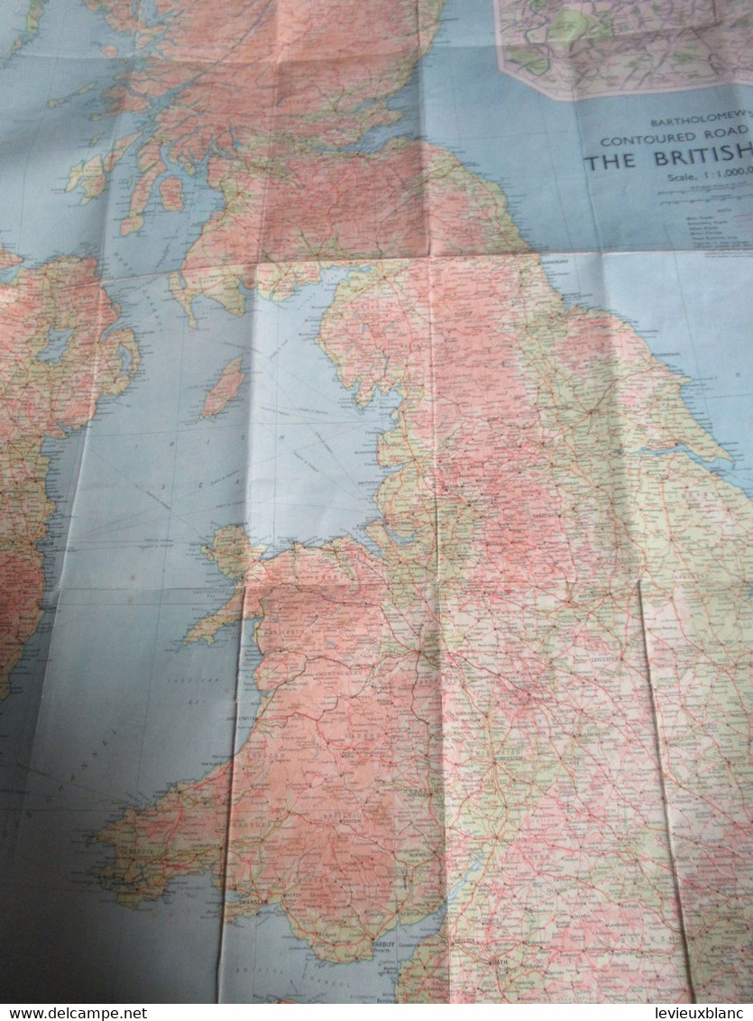 Carte Automobile/Great Britain/Bartholomew's One Inch Map/BRITISH ISLES/Contour Motoring Map /Edinburgh/Vers1945  PGC496 - Carte Stradali