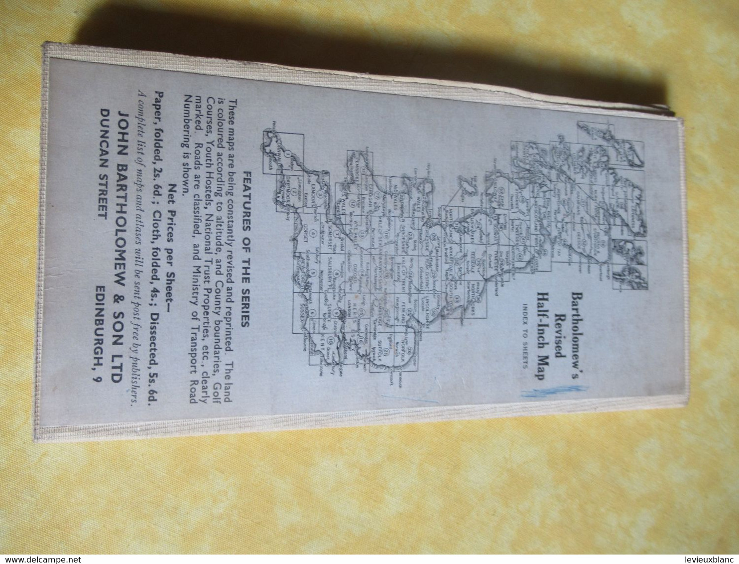 Carte Automobile/Great Britain/Bartholomew's General  Map Of SCOTLAND /Edinburgh/Vers1945  PGC496 - Cartes Routières