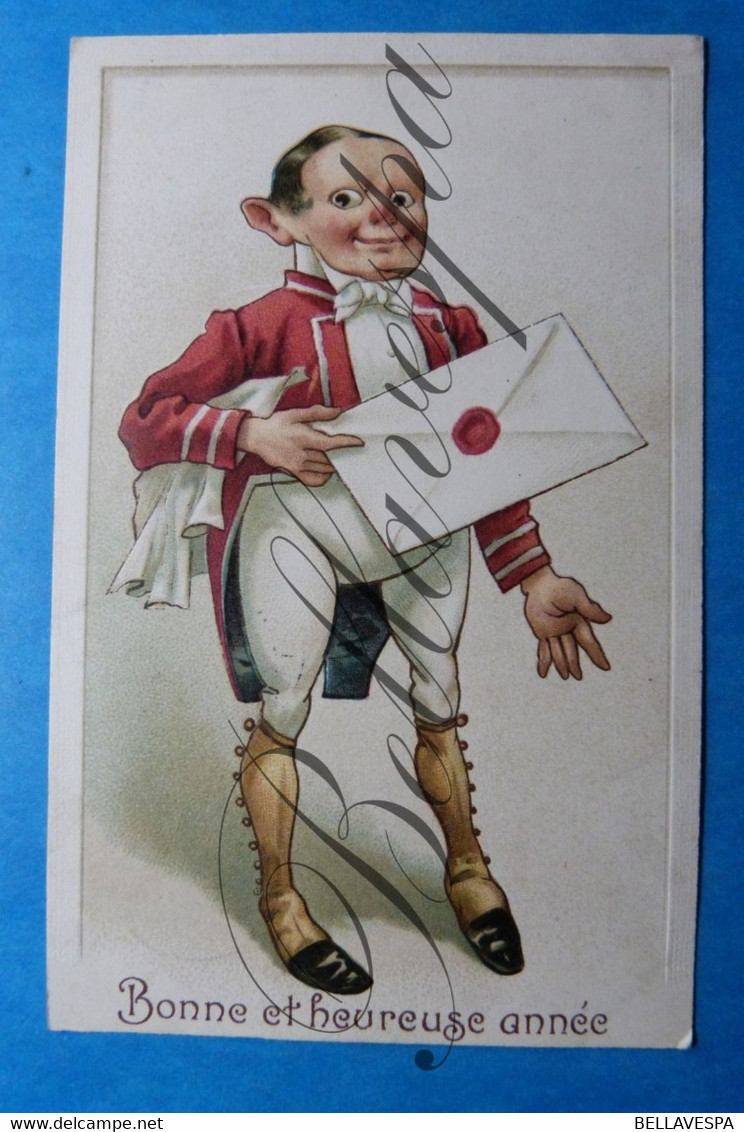 Heureuse Année Mister Service 1907 Satire   Ober Kelner Butler - 1° Aprile (pesce Di Aprile)