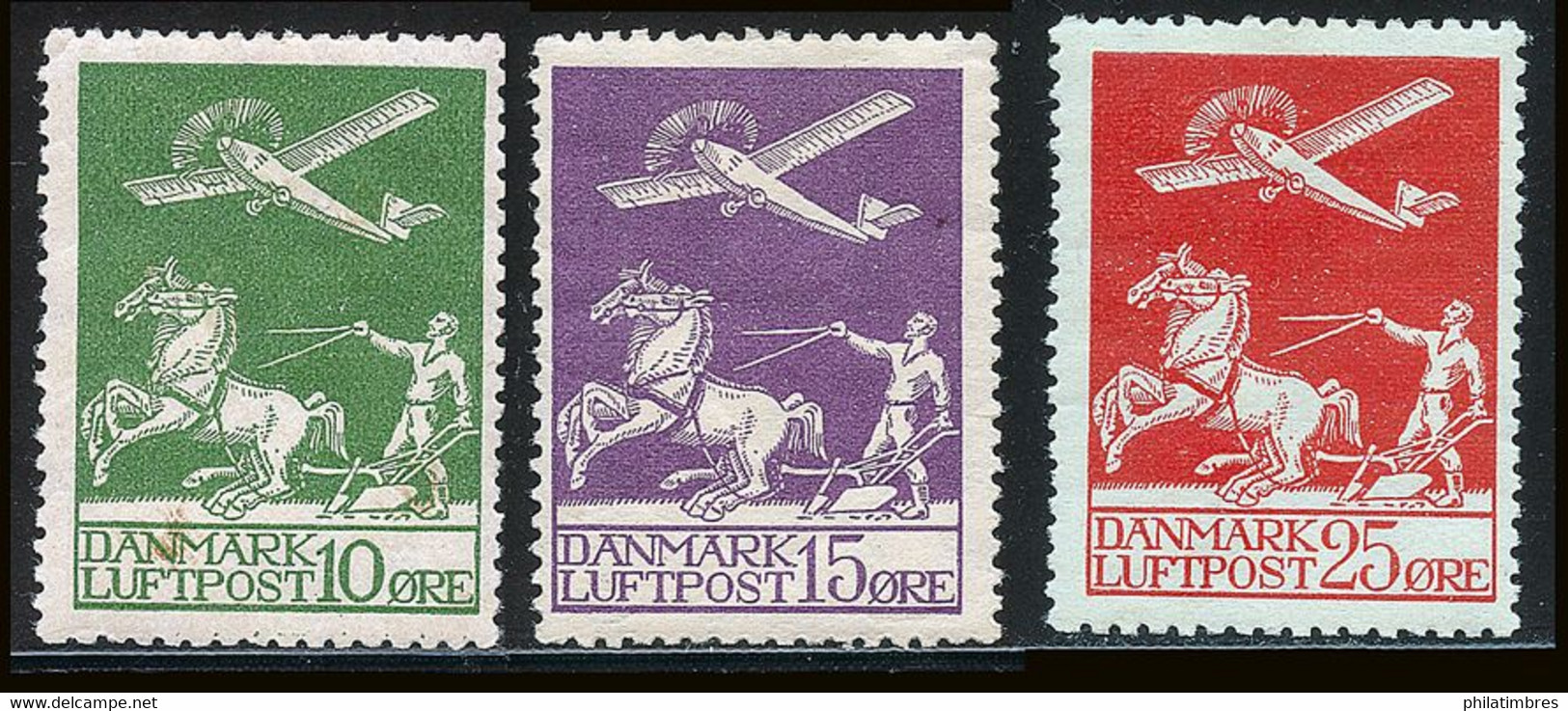 DANEMARK Années 1925 1930 N° PA 1 2 3 - Aéreo