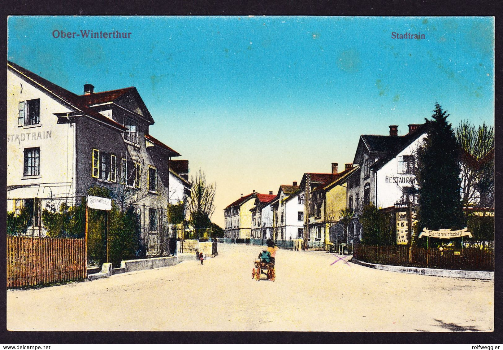 1923 Gelaufene AK: Stadtrain, Ober-Winterthur. Gartenwirtschaft Stadtrain. Leicht Fleckig - Laufen-Uhwiesen 