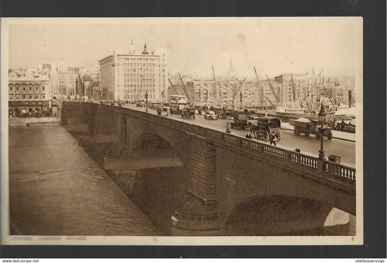 LONDON  BRIDGE  1920/30 VOITURES ANCIENNES ANIMATION - River Thames
