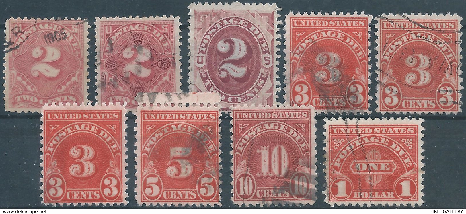 United States,U.S.A,Revenue Stamps Postage Due,2-3-5 10c & 1Dollar,Used - Franqueo