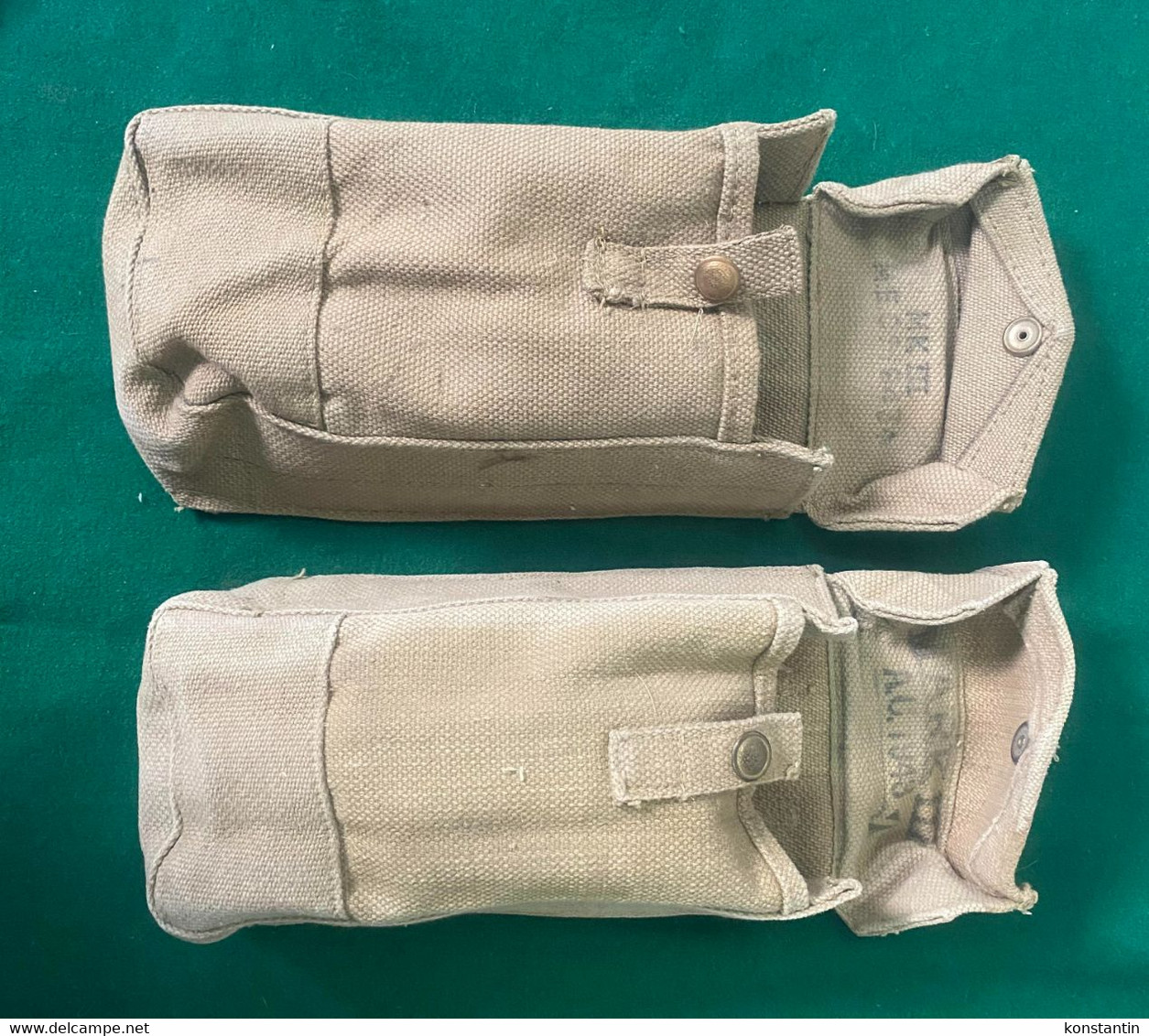 BRITISH ARMY WWII PAT 37 BASIC AMMO Web POUCHES Lot Of 2 Pouches For Enfield Rifle Ammo And The Bren - Armes Neutralisées