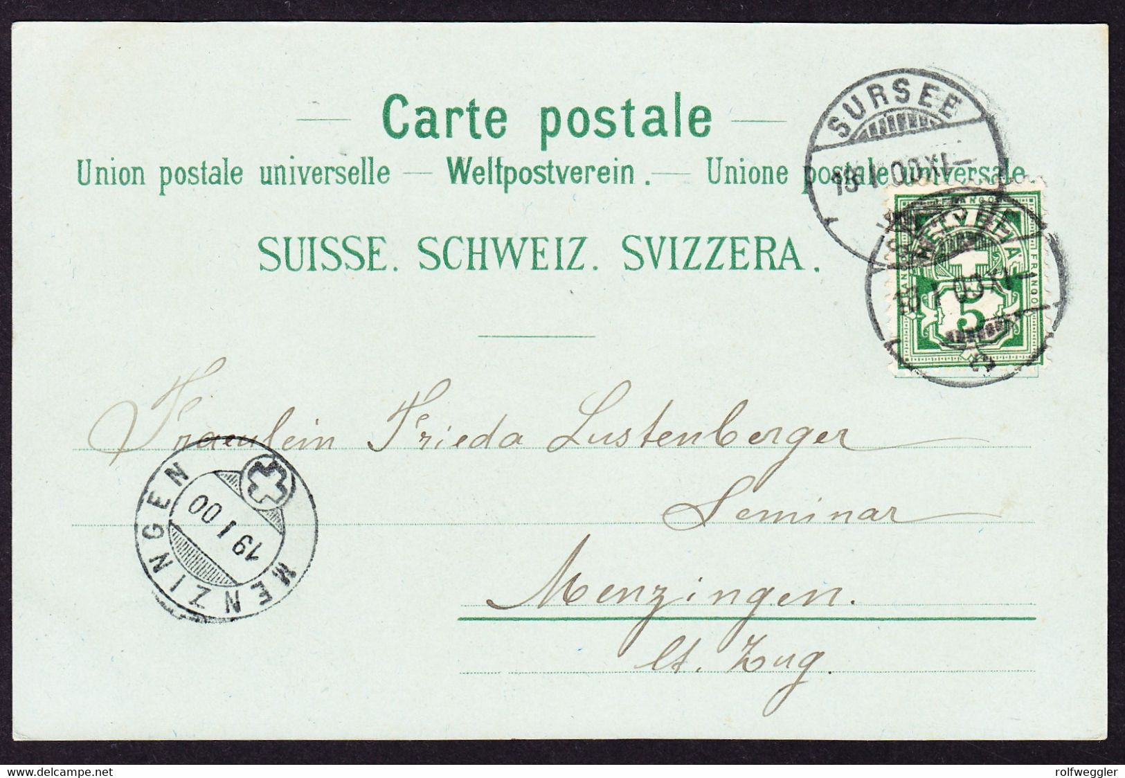 1900 Gelaufene Litho AK: Gruss Vom Sempacher See Mit Nottwyl Und Sempach. - Sempach