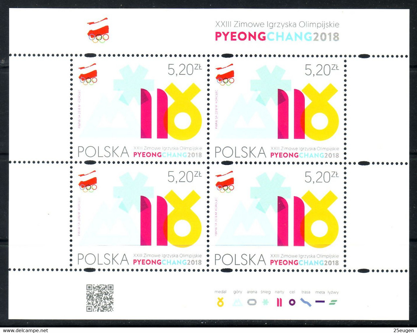 POLAND 2018 Michel No 4973 Klbg MNH - Inverno 2018 : Pyeongchang