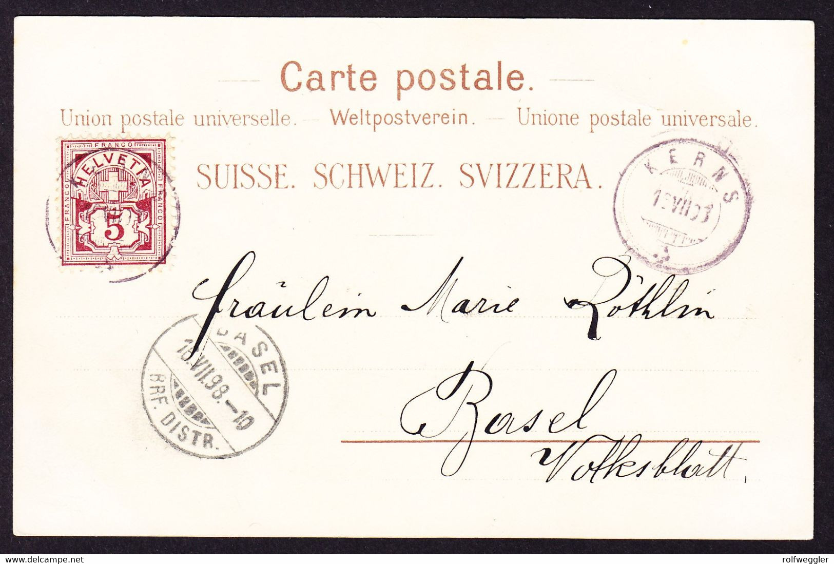 1898 Gelaufene Litho AK: Gruss Aus Melchthal, Hotel Und Pension Alpenhof. Gestempelt KERNS - Kerns