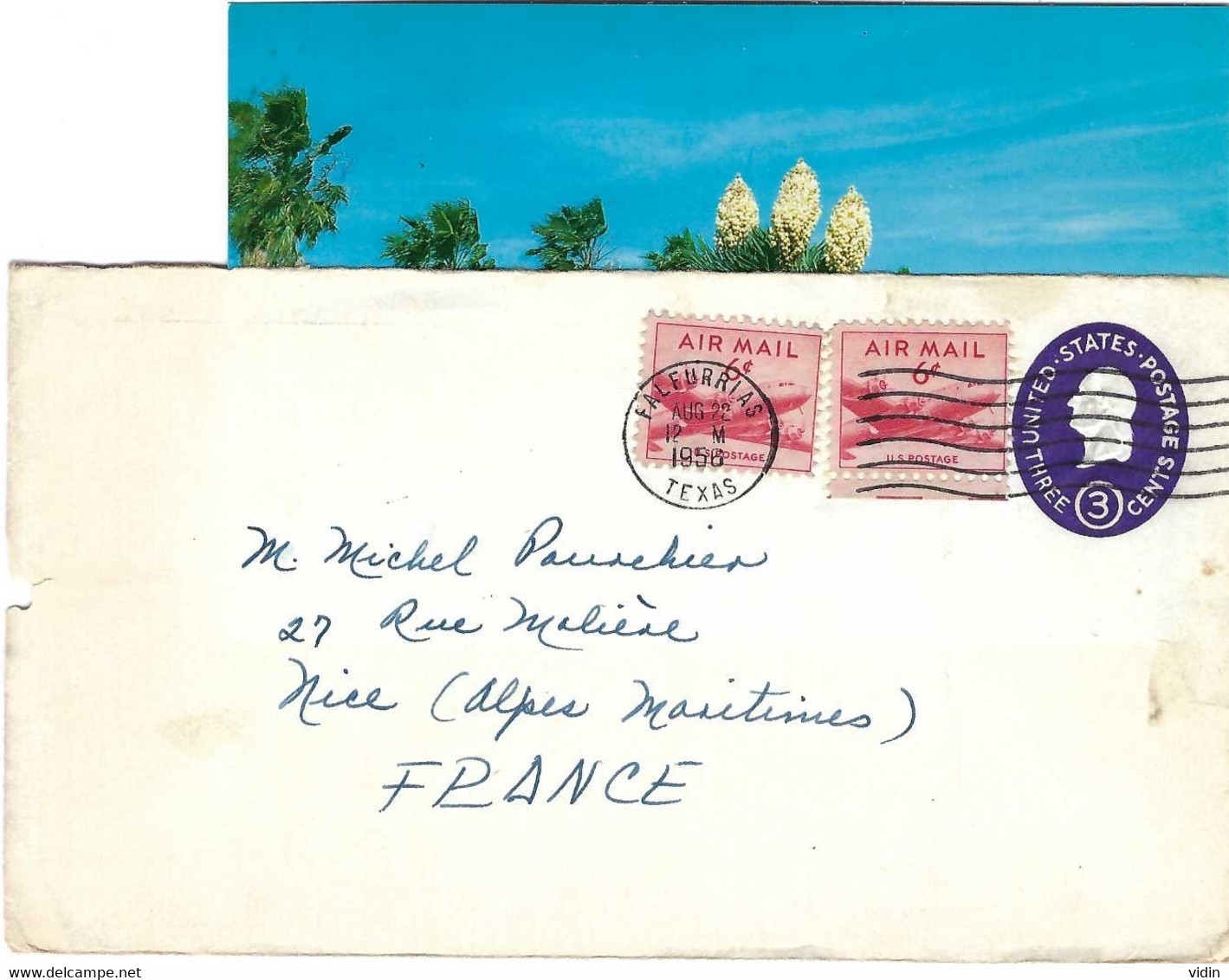 USA Enveloppe Entier Postal Pour Nice - 1941-60