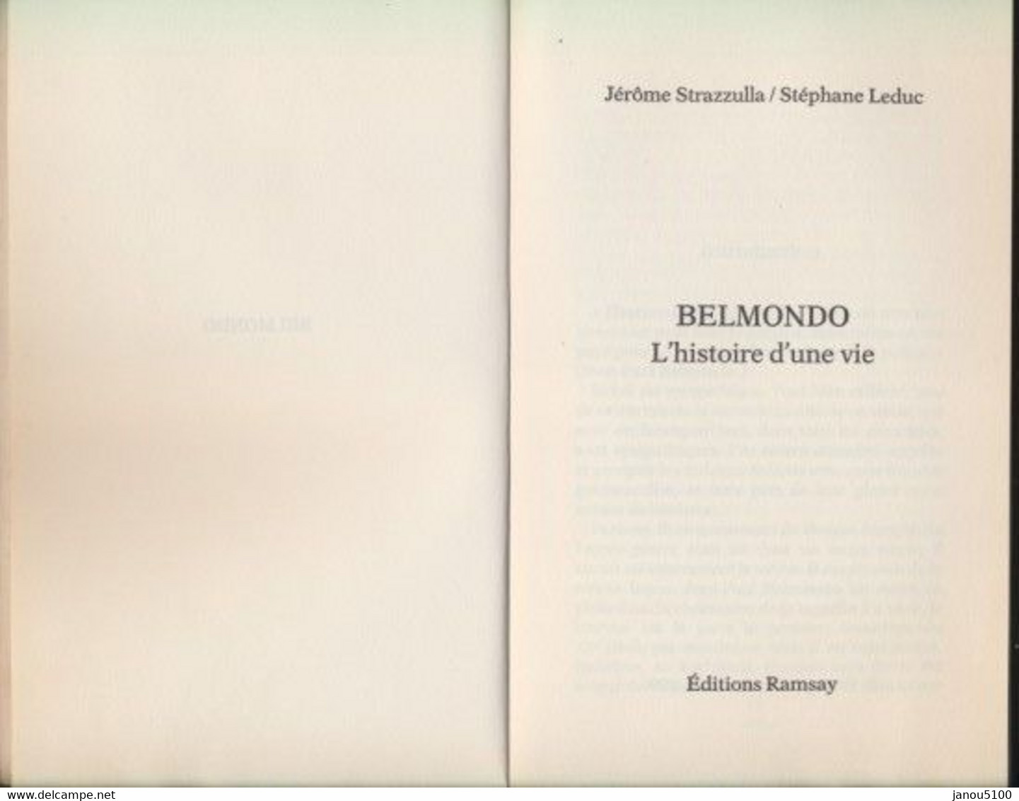 LIVRES    BIOGRAPHIE            J.P. Belmondo.       L'Histoire D'une Vie. - Biographie