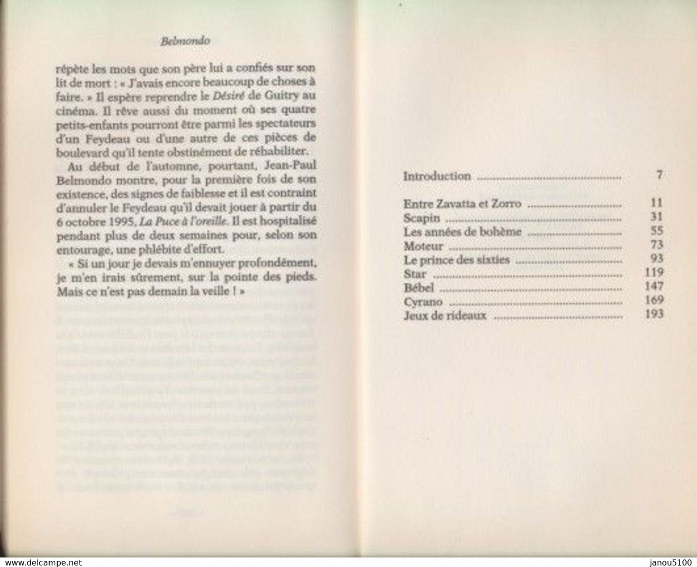 LIVRES    BIOGRAPHIE            J.P. Belmondo.       L'Histoire D'une Vie. - Biographie