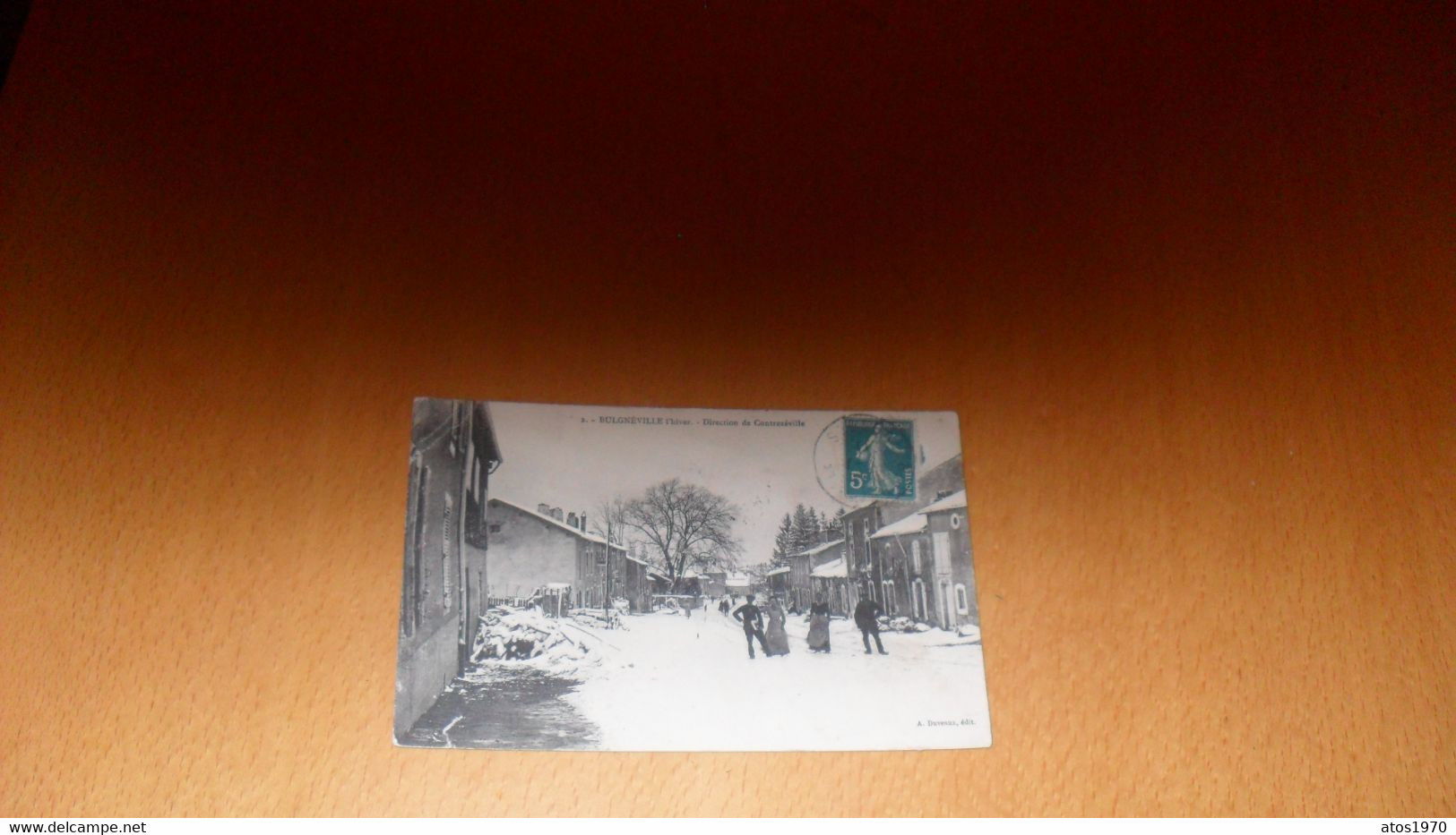 CARTE POSTALE ANCIENNE CIRCULEE DE 1911../ BULGNEVILLE L'HIVER.- DIRECTION DE CONTREXEVILLE...CACHETS + TIMBRE - Bulgneville