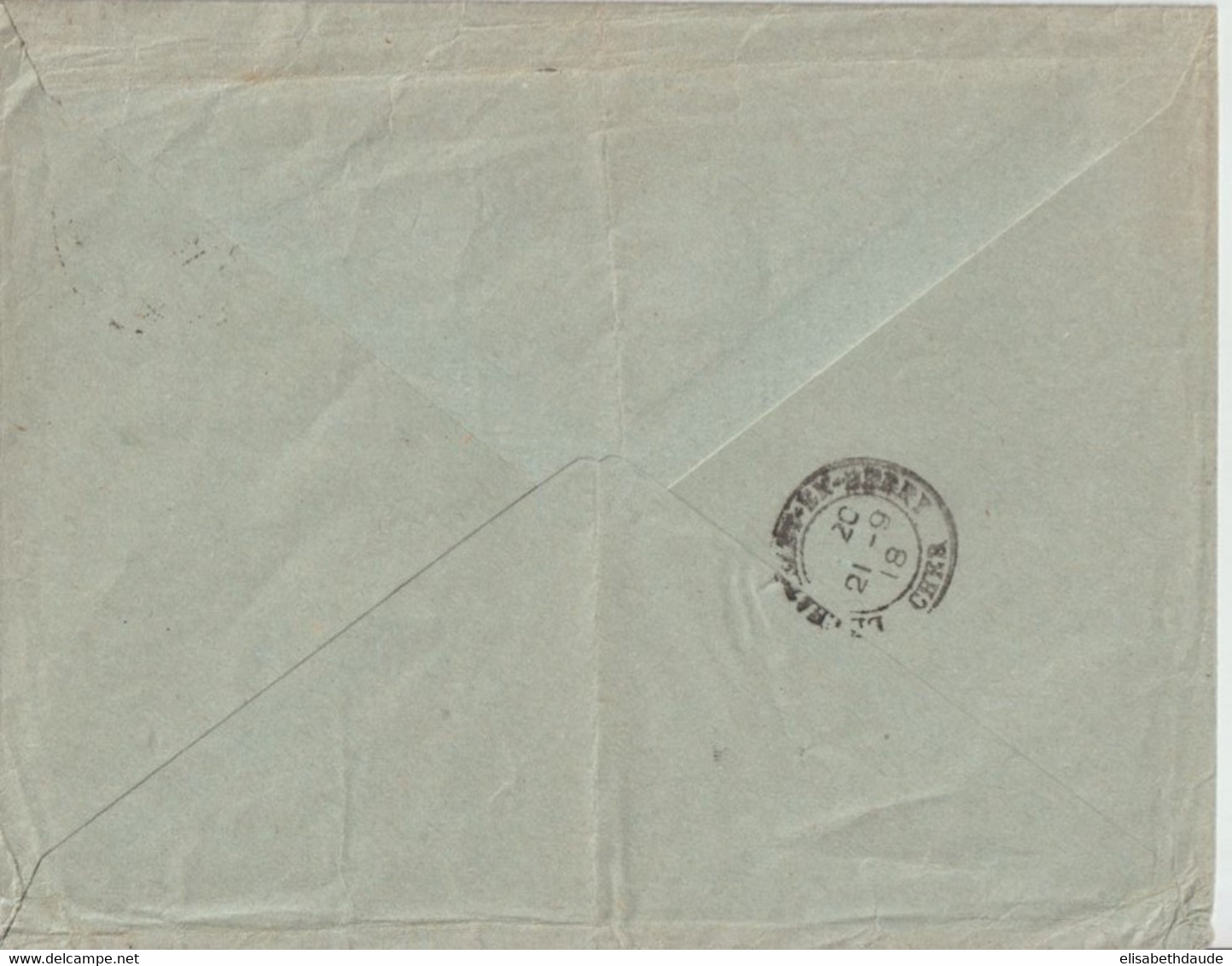 1918 - CACHET ARMEES SANS DATE ! Sur 2c BLANC / ENVELOPPE => LE CHATELET EN BERRY (CHER) - 1900-29 Blanc