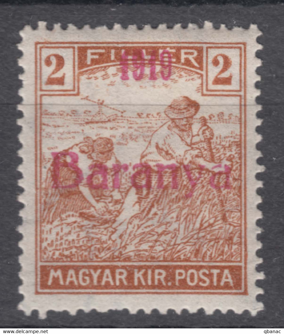 Hungary Baranya 1919 Mi#4 (red Overprint) Mint Hinged - Baranya