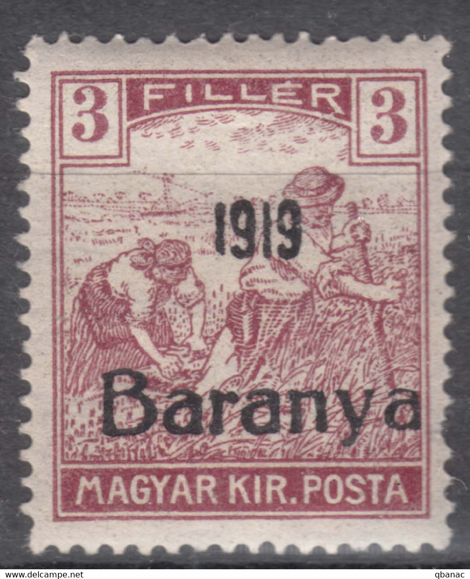 Hungary Baranya 1919 Mi#19 (black Overprint) Mint Hinged - Baranya