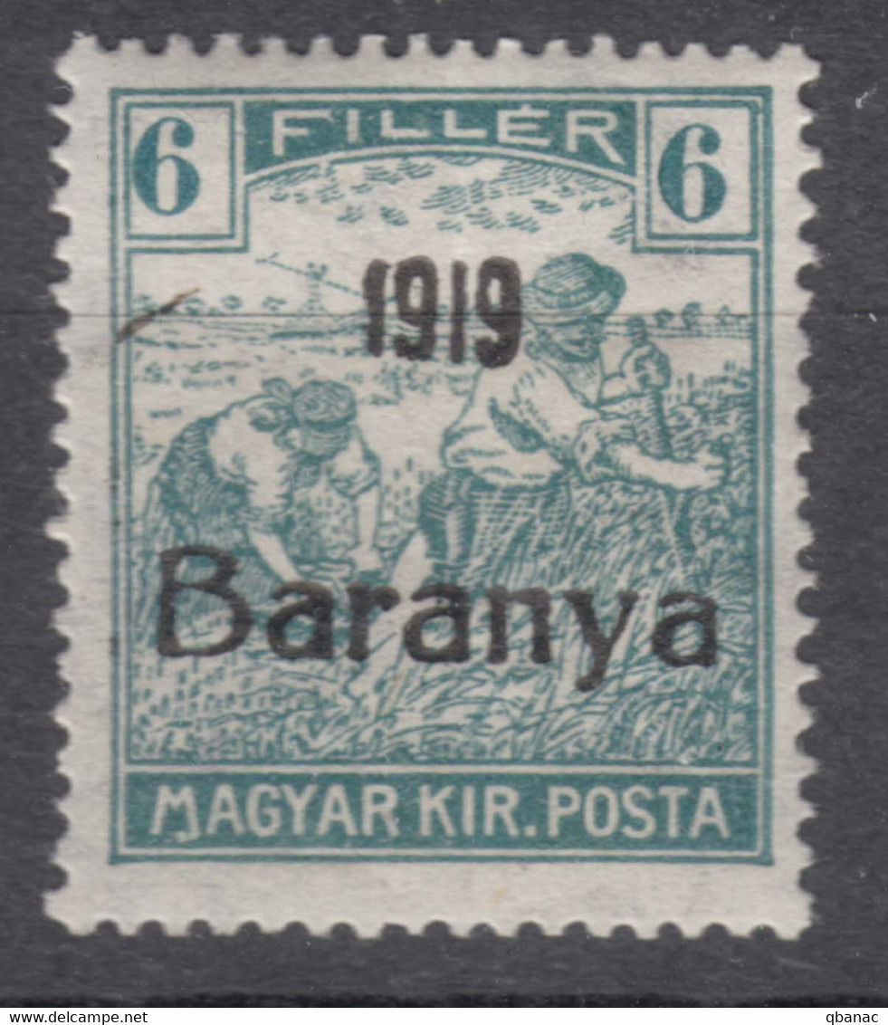 Hungary Baranya 1919 Mi#21 (black Overprint) Mint Hinged - Baranya
