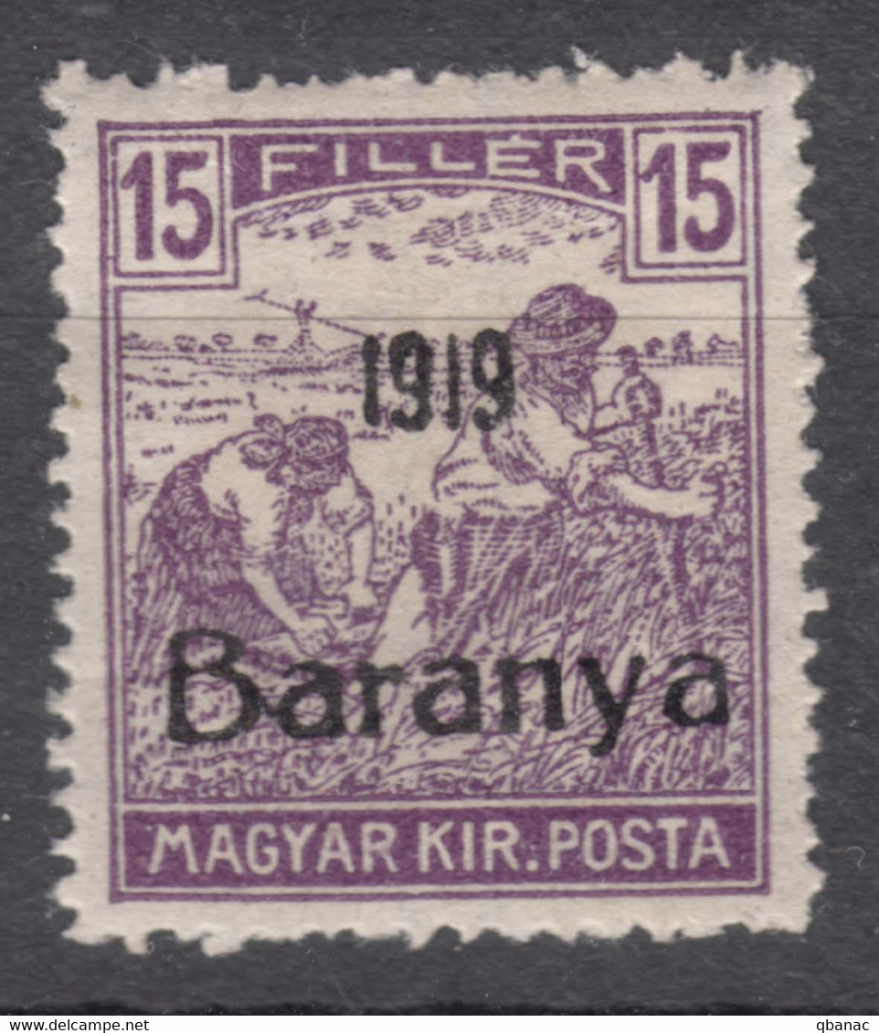 Hungary Baranya 1919 Mi#22 (black Overprint) Mint Hinged - Baranya