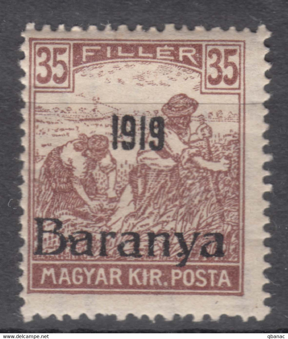 Hungary Baranya 1919 Mi#23 (black Overprint) Mint Hinged - Baranya