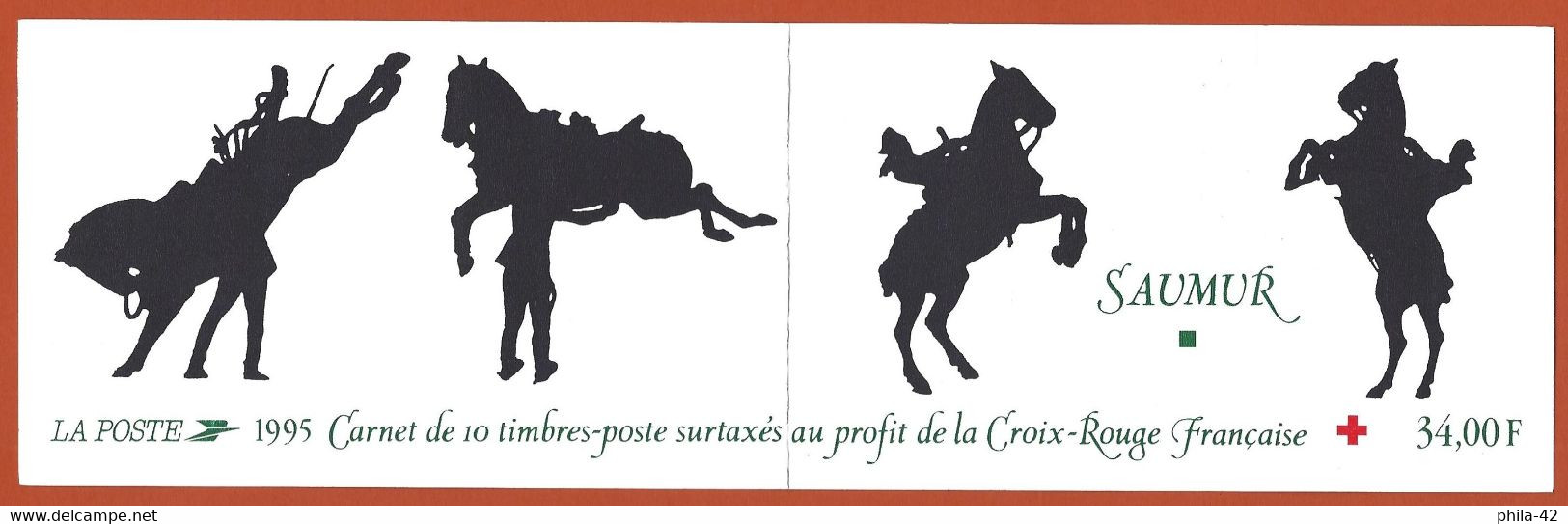 France 1995 - Carnet Croix-Rouge : Chevaux De Saumur ( Sans Timbres ) YT CR 2044 - Croix Rouge