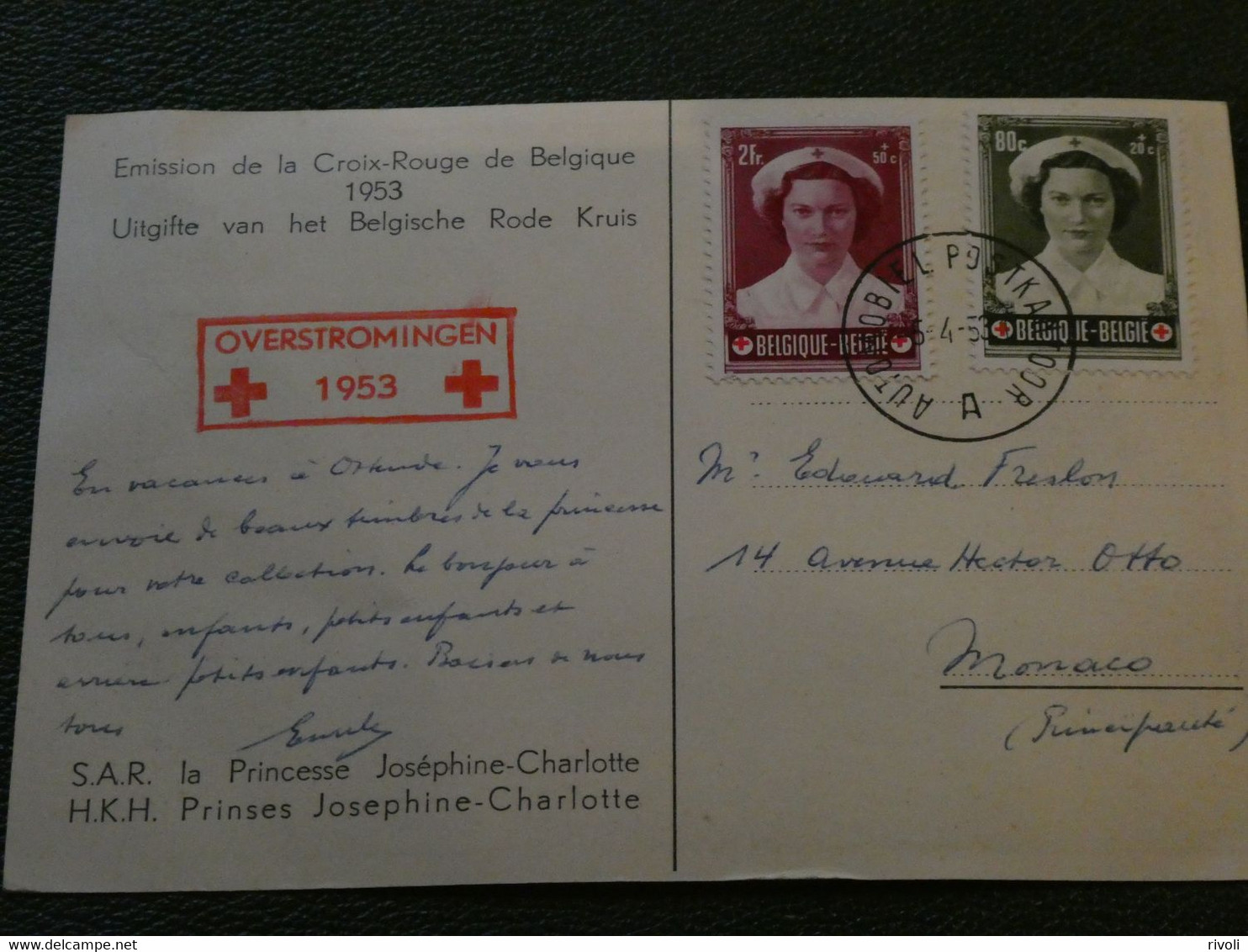 Belgique Belgie Belgium COB 912 & 913 Sur Carte Maximum Maximumkaart 1953 Croix Rouge - 1951-1960