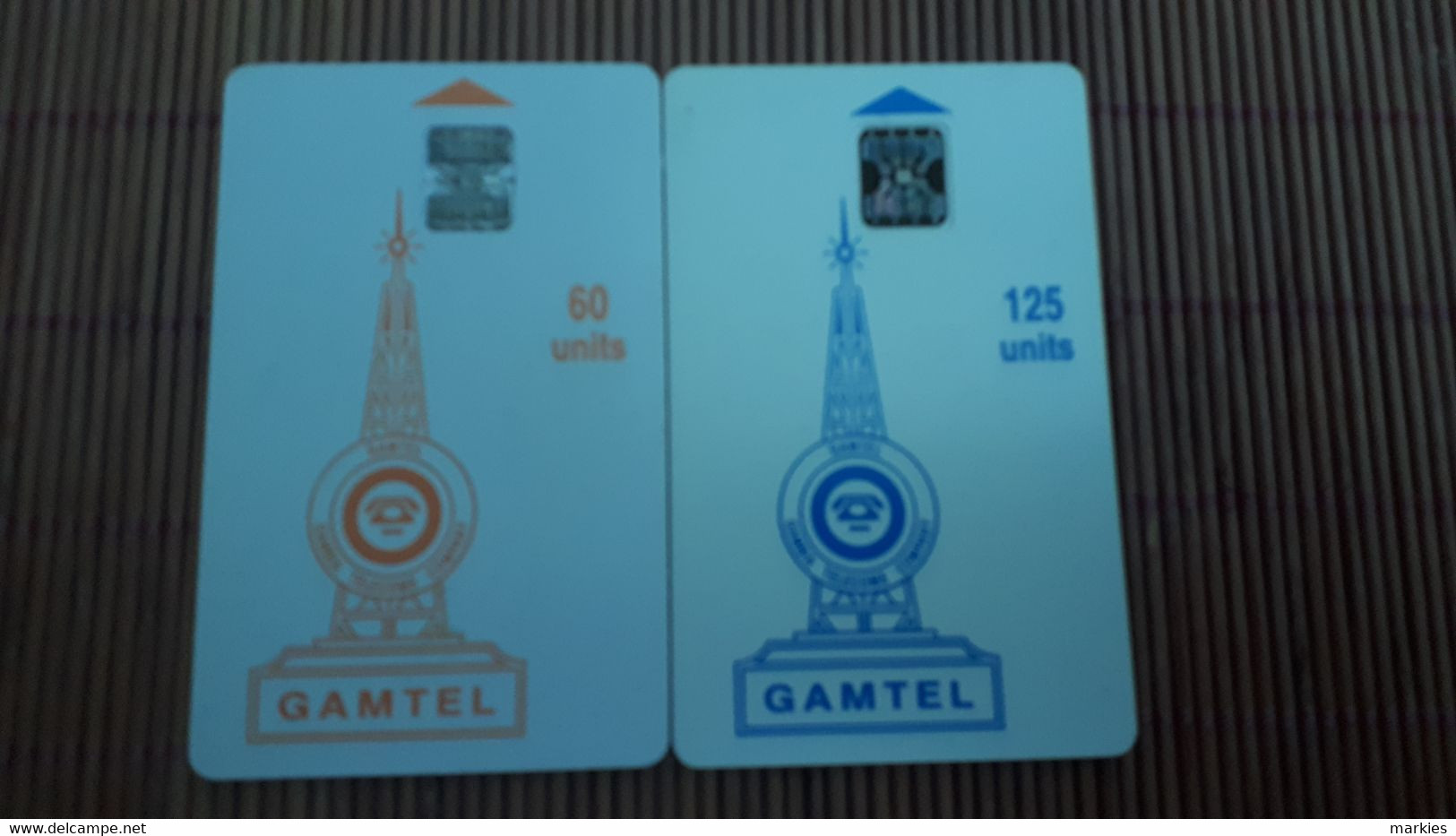 2 Phonecards Gambia 60 Units +125 Units Used Rare - Gambie