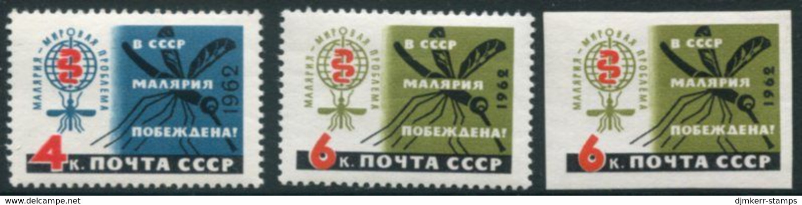 SOVIET UNION 1962 Malaria Campaign  MNH / **.  Michel 2599, 2610A+B - Nuevos