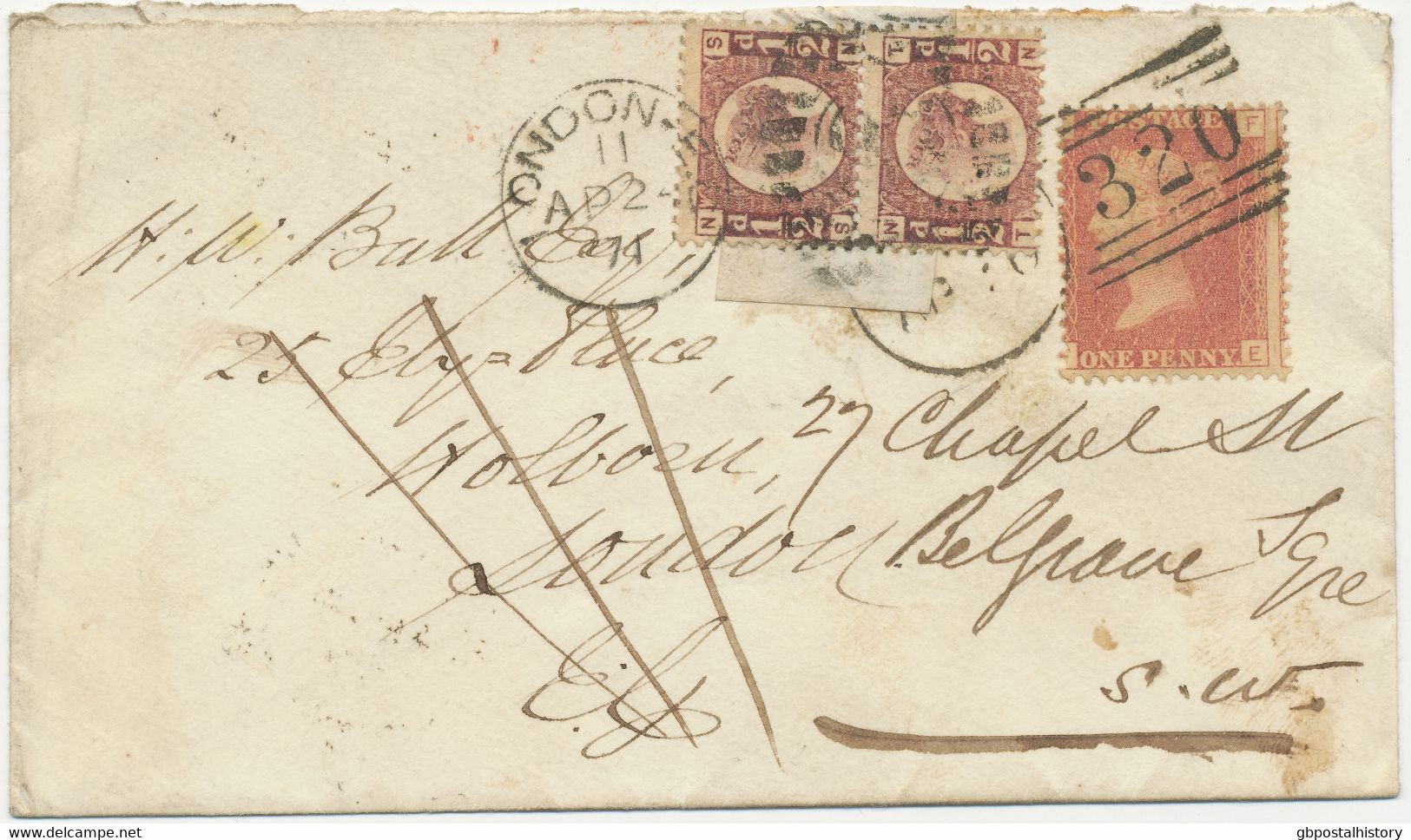 GB 1871 QV 1d Pl.121 (FE, MAJOR VARIETY: Heavy MISPERFORATED W. Almost The Left Letters Complete Missing) W Scottish - Brieven En Documenten
