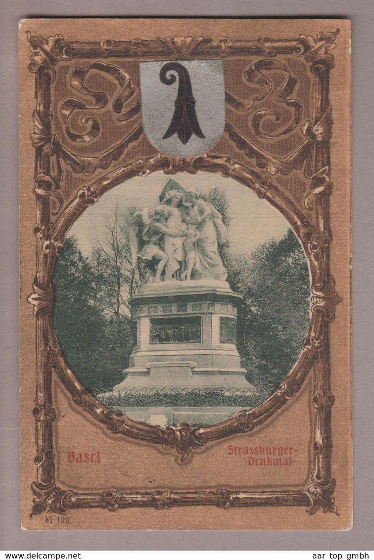CH BS Basel 1901-05-27 Basel "Strassburger Denkmal" Chromlitho #716 Rathe&Fehlmann - Basel
