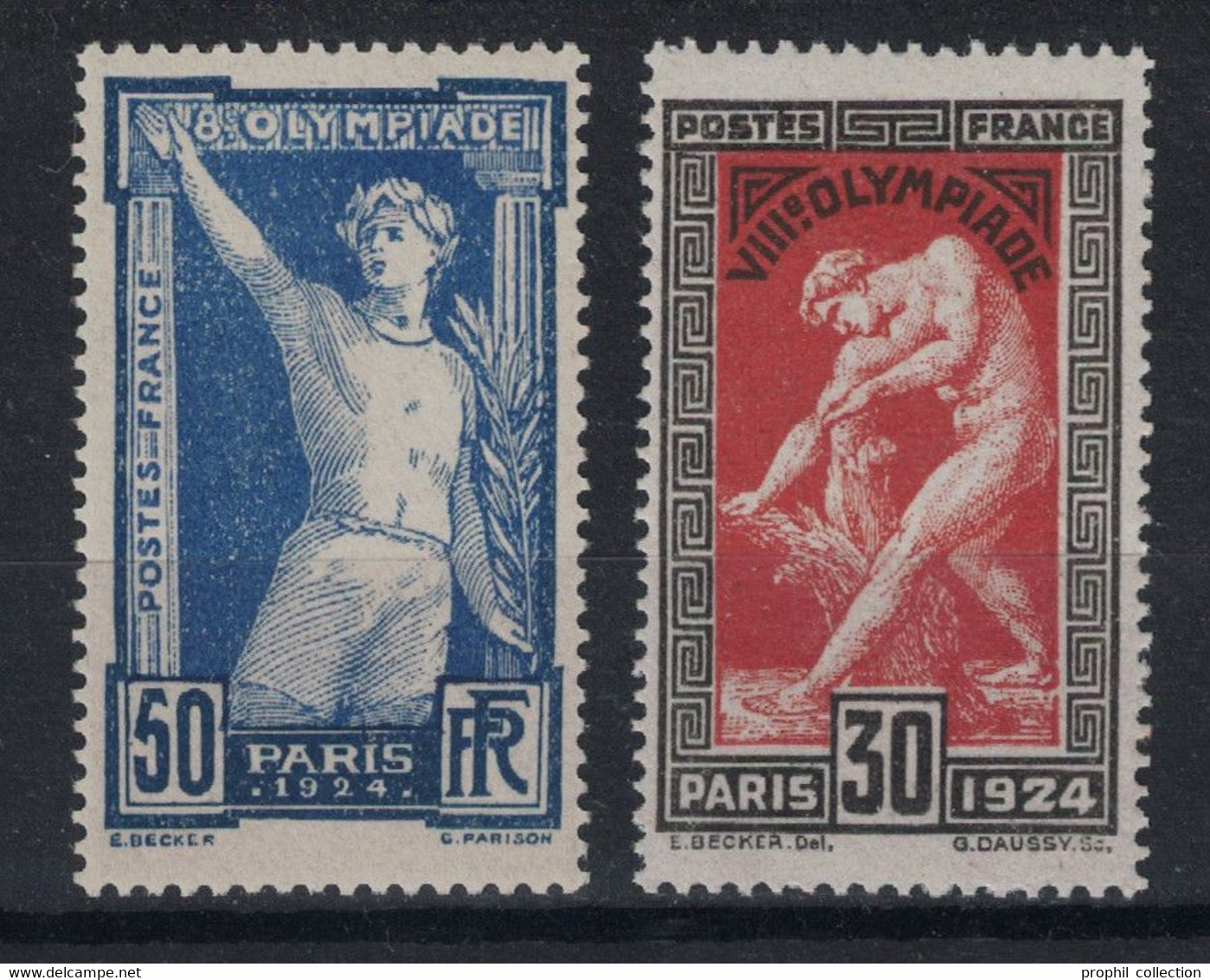 LOT De 2 TIMBRES N° 185 + 186 NEUF ** (Cote 143€) SANS TRACE DE CHARNIERE GOMME D'ORIGINE (JO JEUX OLYMPIQUES 1924) - Andere & Zonder Classificatie