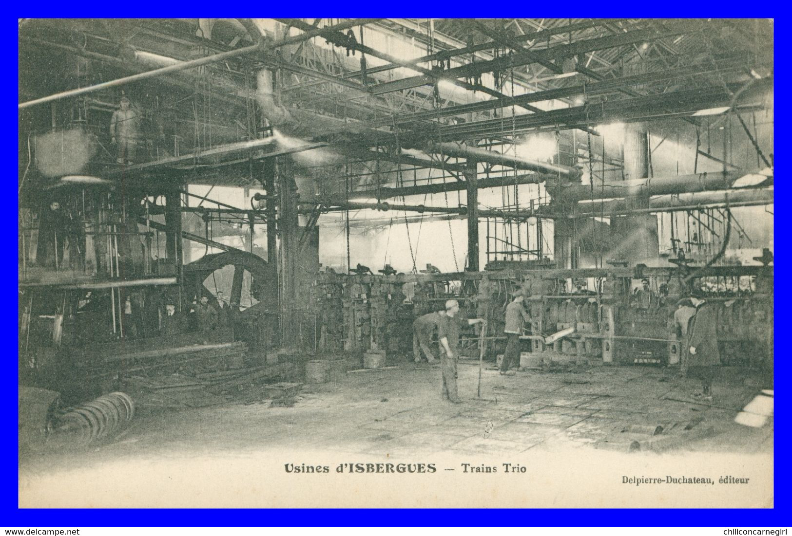 * ISBERGUES - Usines D'Isbergues - Trains Trio - Train - Animée - Usine - Manufactory - Edit. DELPIERRE DUCHATEAU - Isbergues