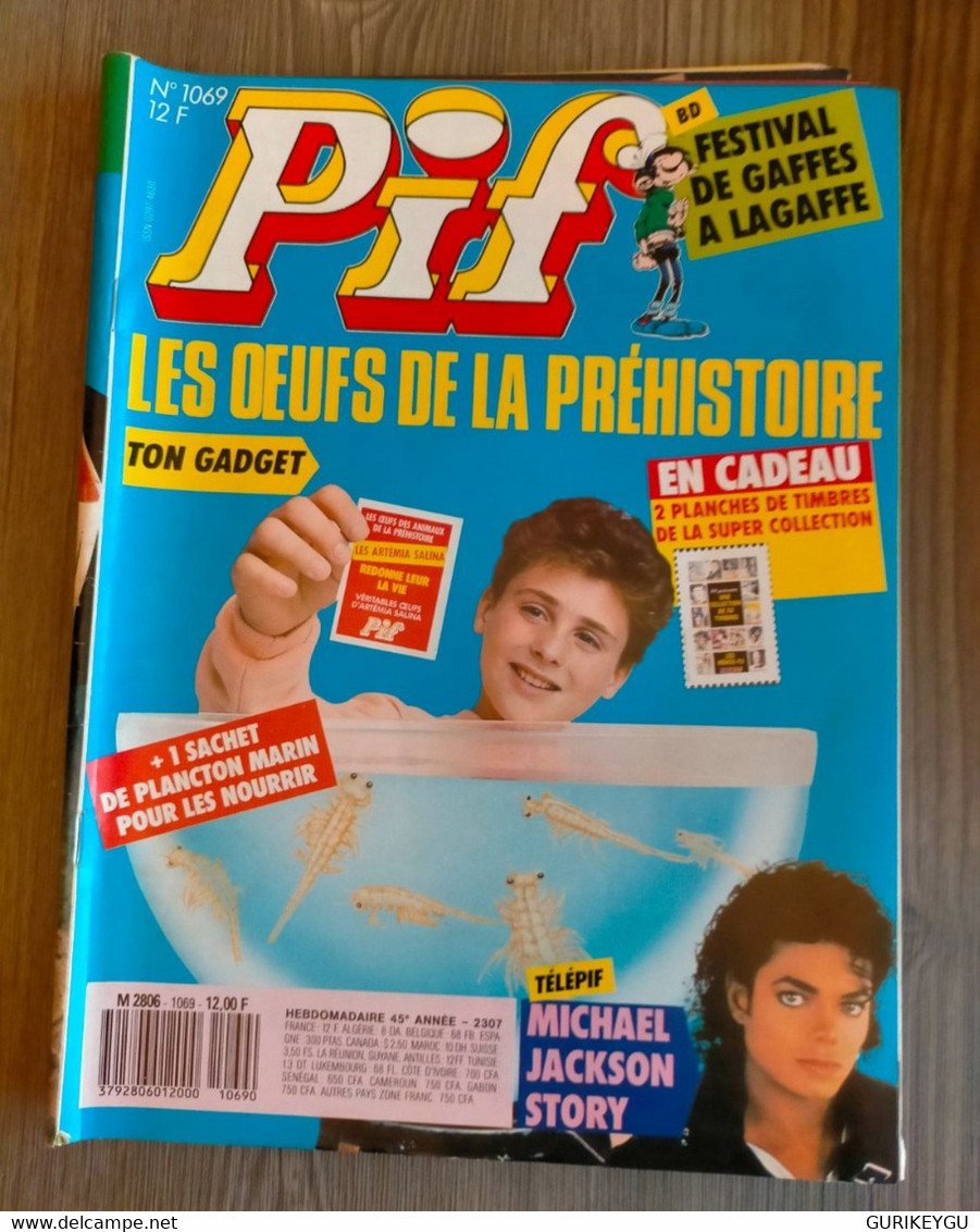 PIF GADGET N° 1069 Poster MICHAEL JACKSON Supplément BD GASTON LAGAFFE ASTERIX OBELIX 1989 TTBE - Pif & Hercule