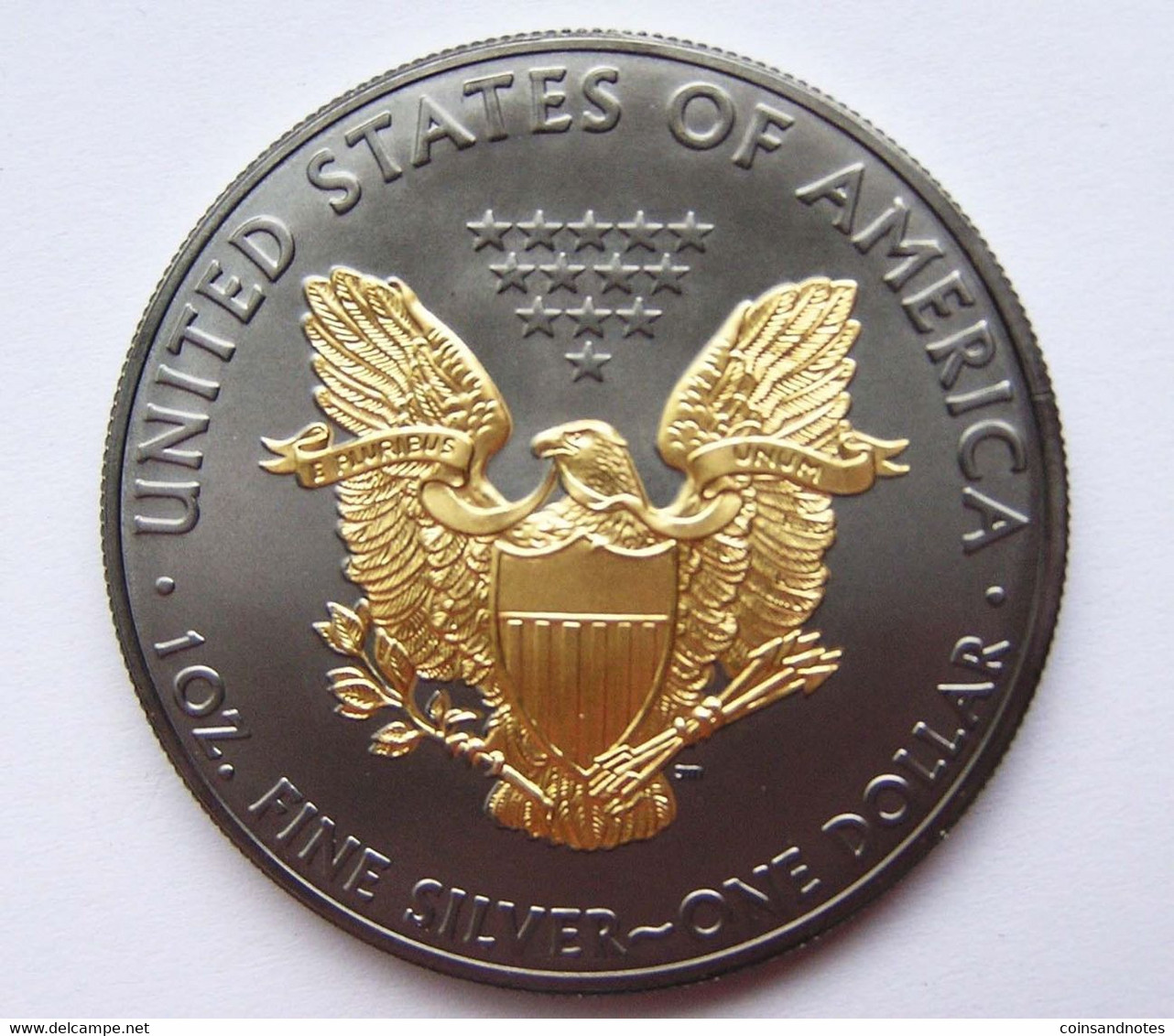 USA 2015 - 1 Tr. Oz Silver Dollar “Eagle” - Black Ruthenium & 24 CT Gold Plated - COA - Collezioni