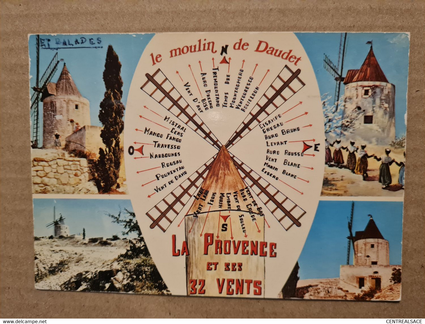 Carte FONTEVIELLE Le Moulin - Fontvieille