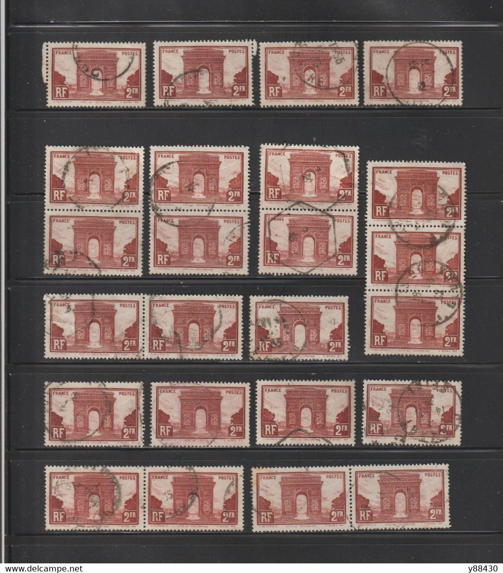 258 De 1929 / 1931 - 24 Timbres Oblitérés + 2 En Plus - ARC DE TRIOMPHE . 2.f. Brun-rouge - 2 Scannes - Usados