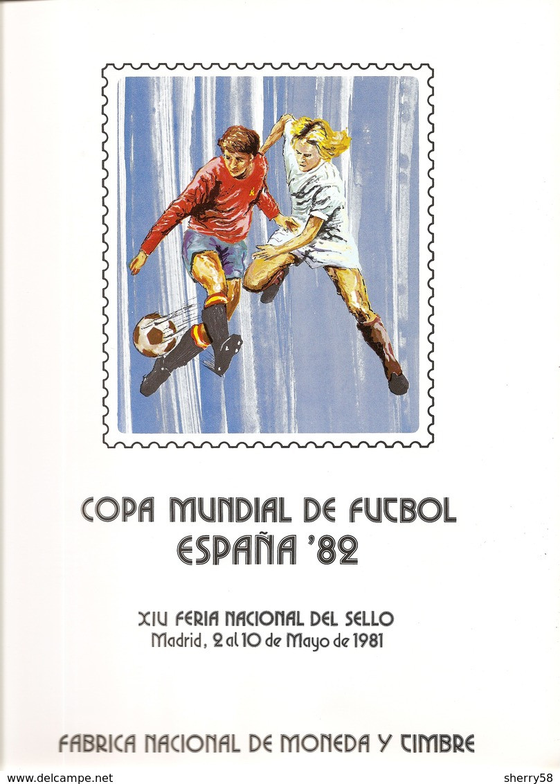 1981- ED. 2613 Y 2614 -DOCUMENTO FILATÉLICO DE LA F.N.M.T. Nº 14 - COPA MUNDIAL DE FÚTBOL ESPAÑA'82-CON TARJETA RECUERDO - Fogli Ricordo