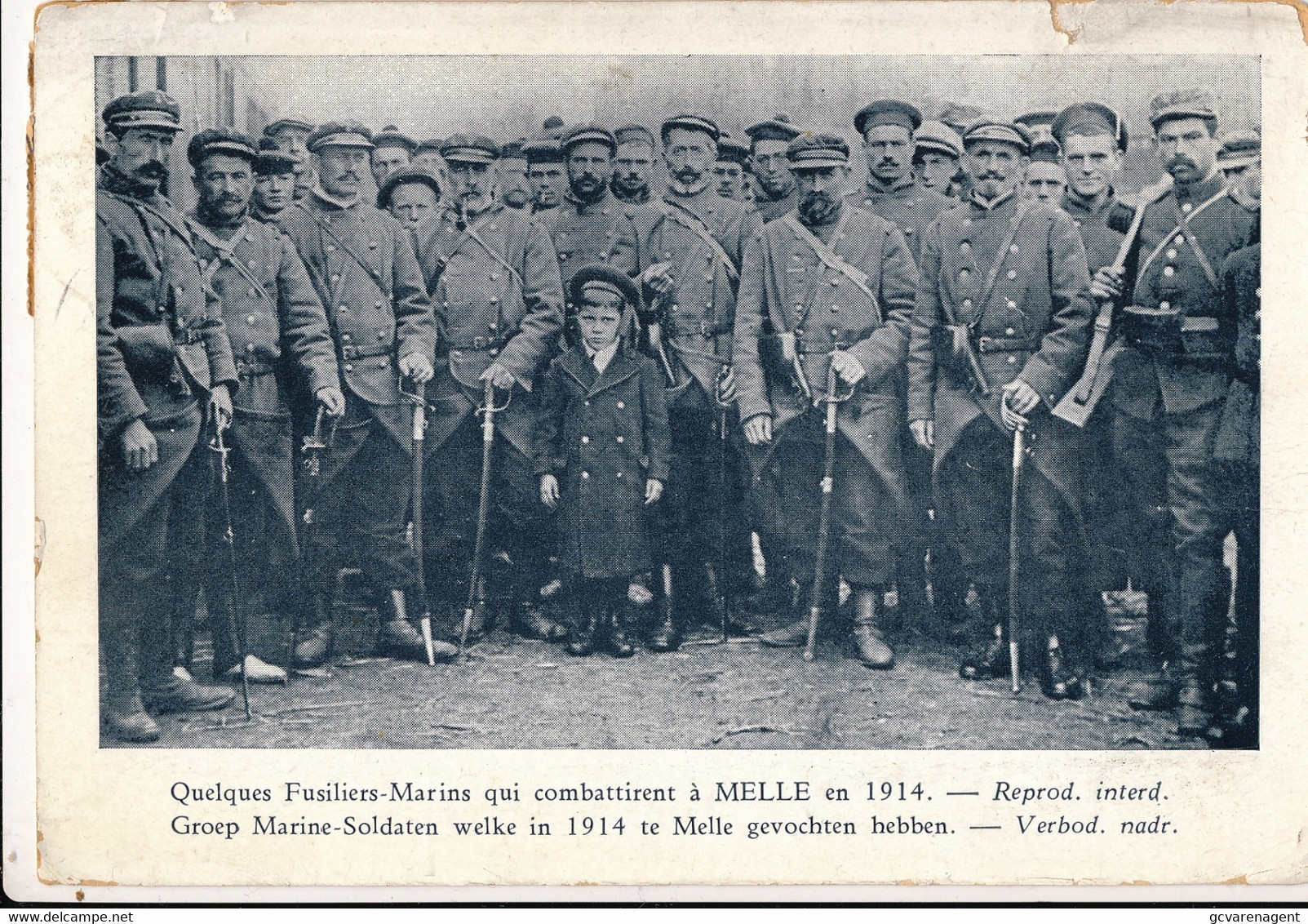 MELLE GROEP MARINE SOLDATEN WELKE IN 1914TE  MELLE GEVOCHTEN HEBBEN - !!!! ZIE INKEPING BOVENAAN            2 SCANS - Melle