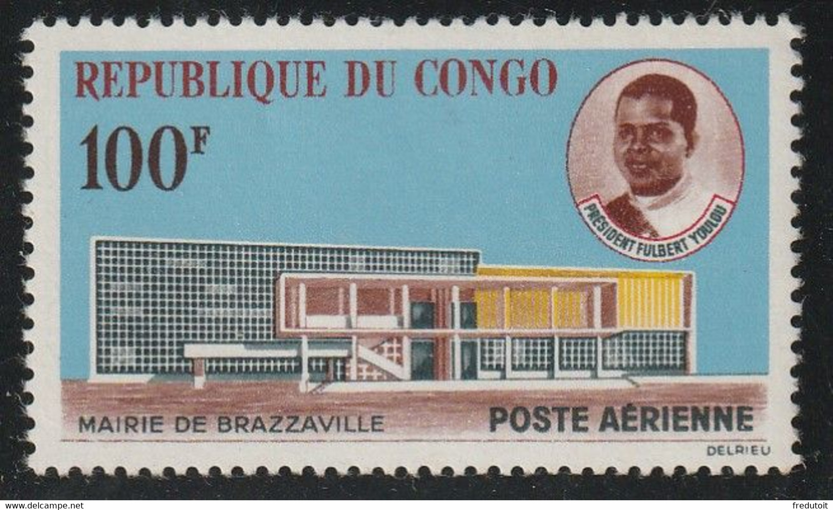 CONGO - Poste Aérienne N°11 ** (1963) Mairie De Brazzaville - Neufs
