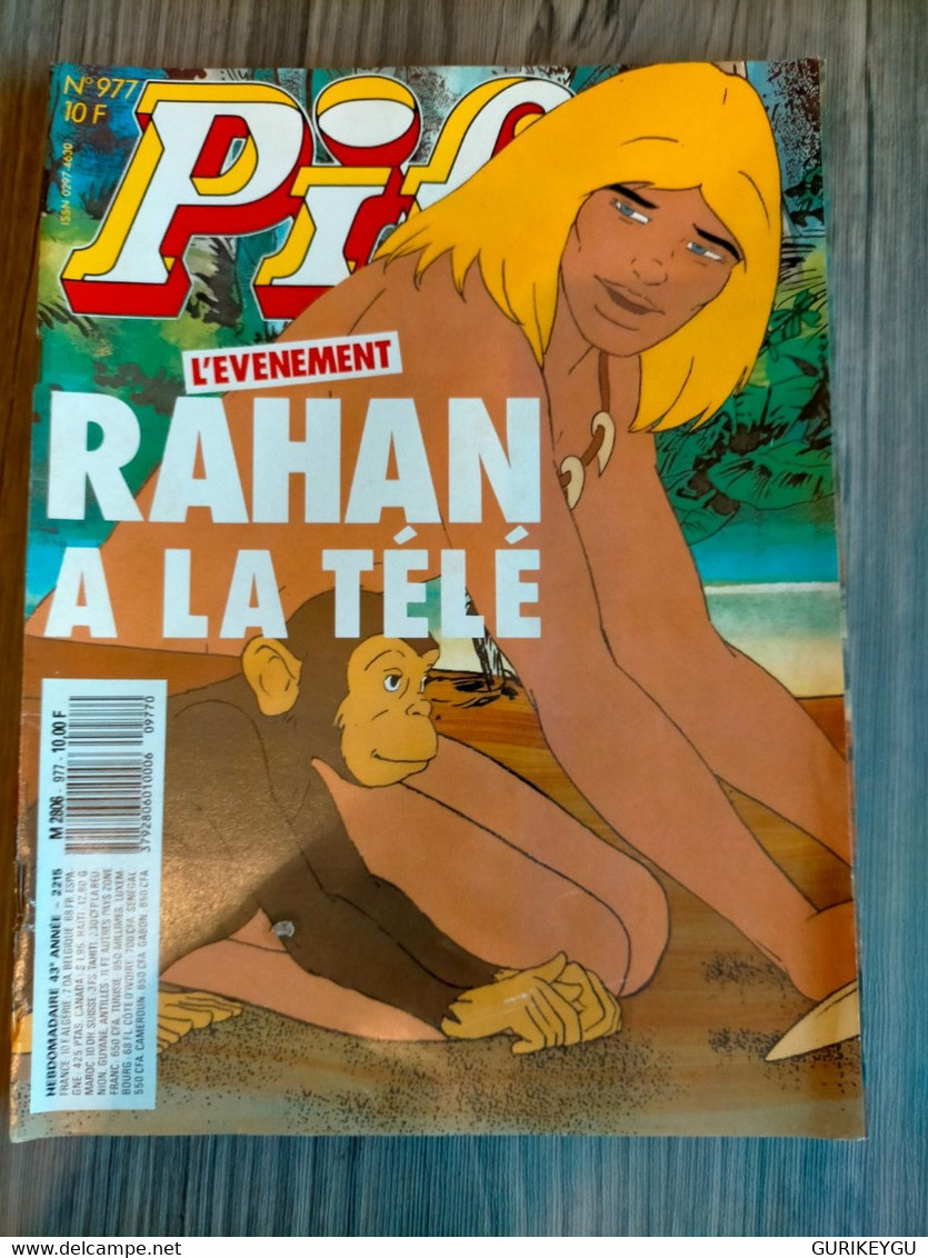 PIF GADGET N° 975 Poster RAHAN + à La Télé Supplément SKIPPY Détective PIFOU Coloriage  12/1987 - Pif & Hercule