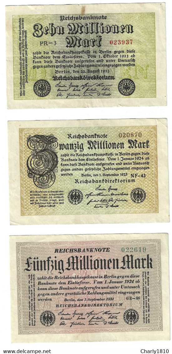 Verschieden Millionen Banknoten Der Weimarer Republik - Sammlungen