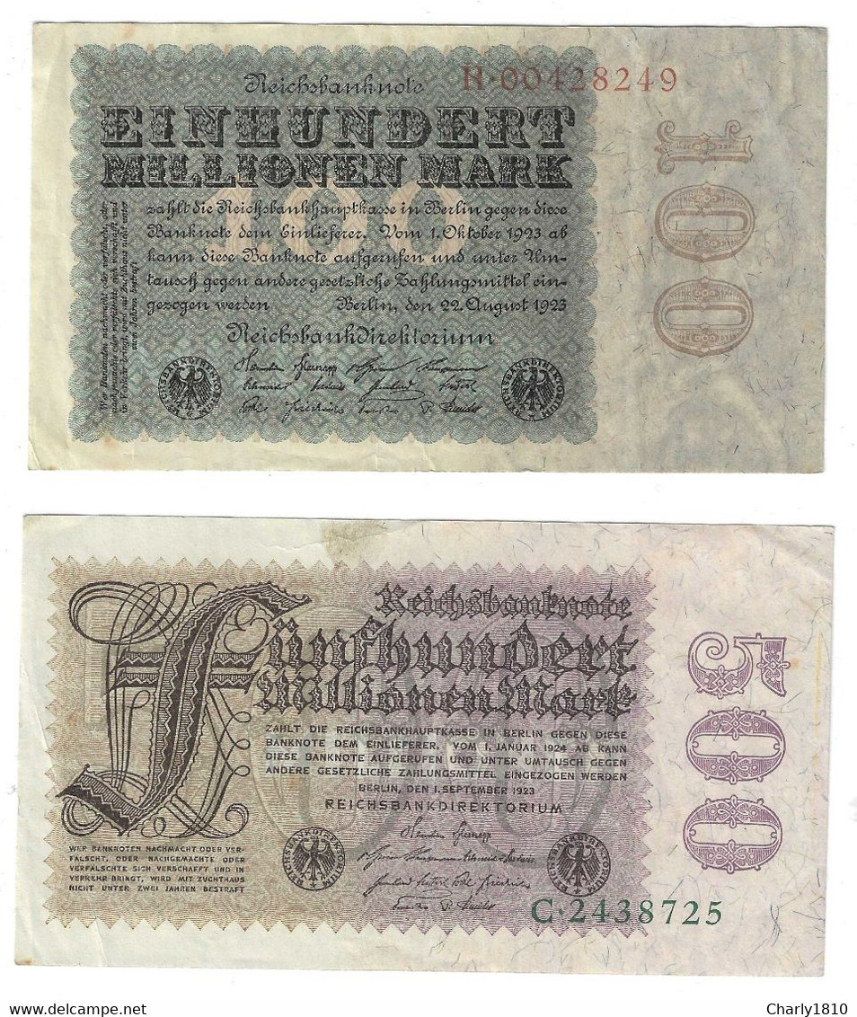 Verschieden Millionen Banknoten Der Weimarer Republik - Colecciones