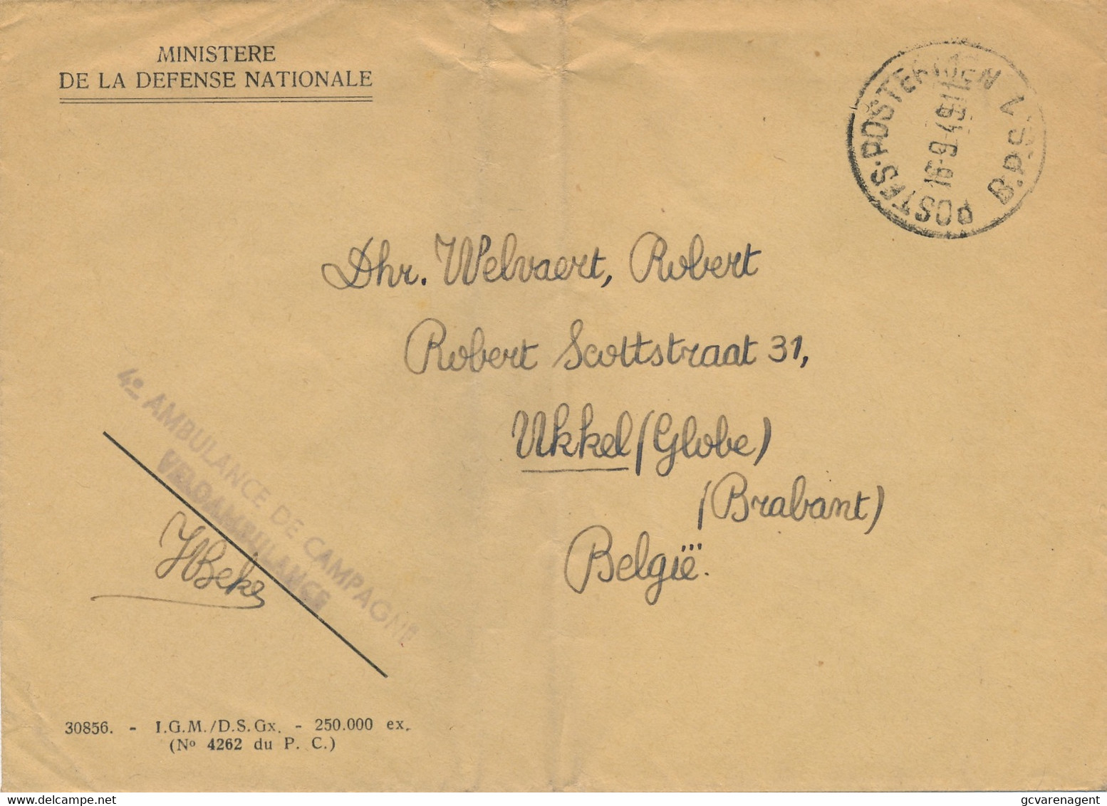 COVER  MINISTERE DE LA DEFENCE NATIONALE   B.P.S. 4 - Other & Unclassified