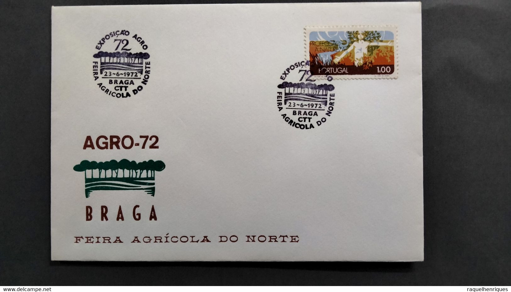 PORTUGAL COVER - EXP. AGRO 72 - FEIRA AGRICOLA DO NORTE - 1972 BRAGA (PLB#03-33) - Flammes & Oblitérations