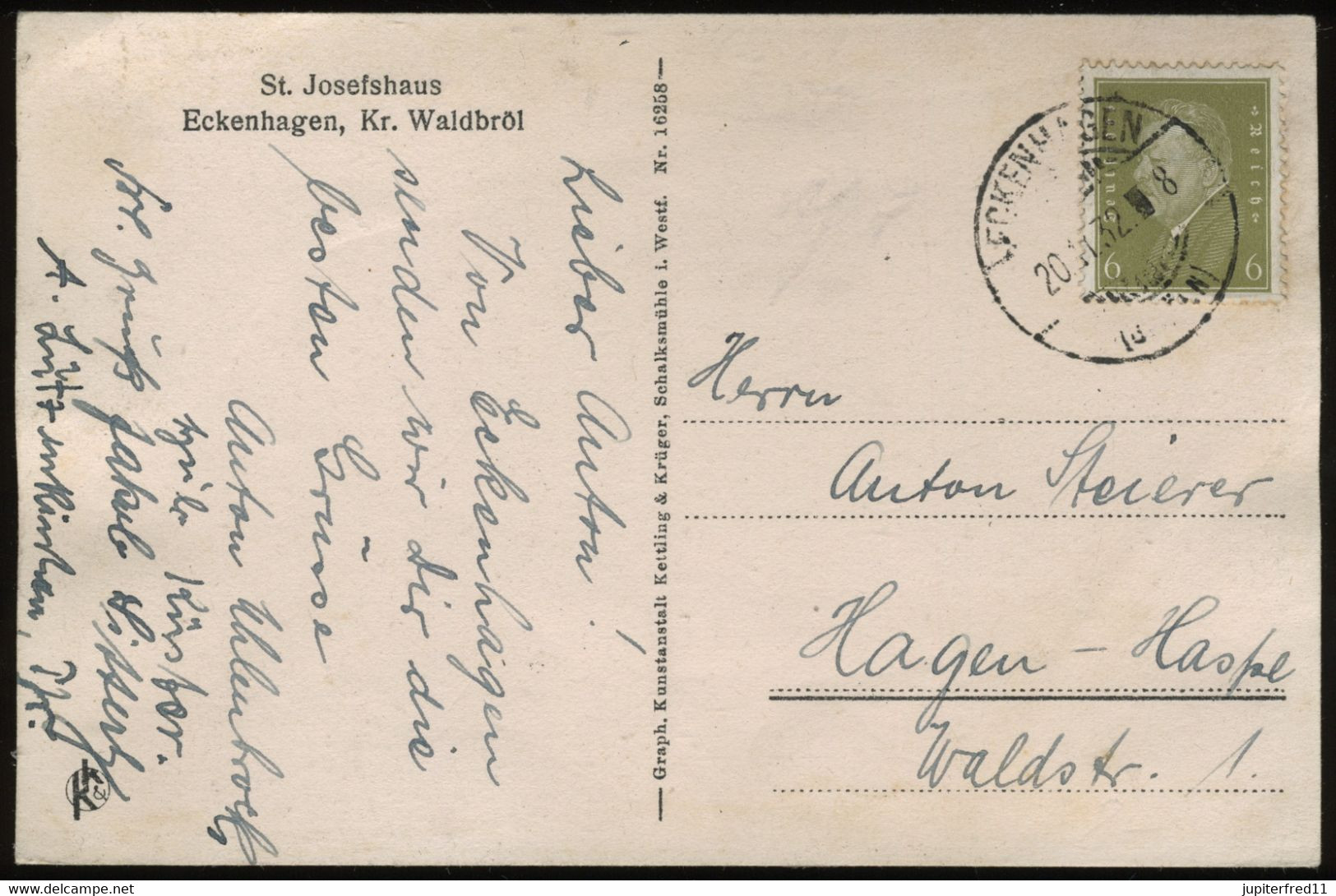 (B9648) AK Eckenhagen (Reichshof, Kr. Waldbröl), St.Josefshaus 1932 - Waldbröl