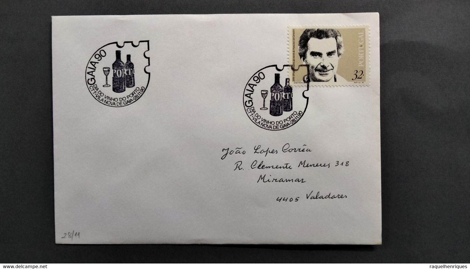 PORTUGAL COVER - DIA DO VINHO DO PORTO - GAIA 1990 (PLB#03-41) - Postal Logo & Postmarks