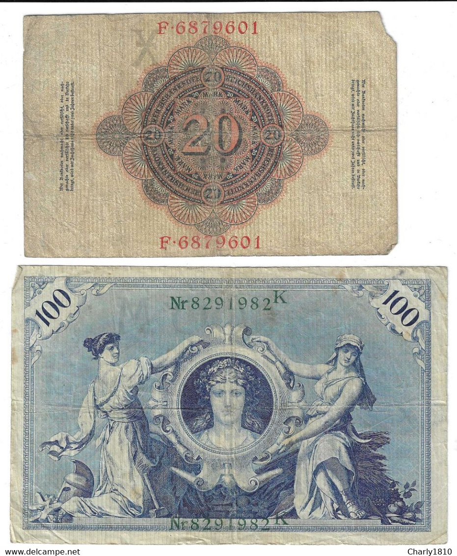 Banknote Zu 20 Und 100 Reichsmark - Colecciones