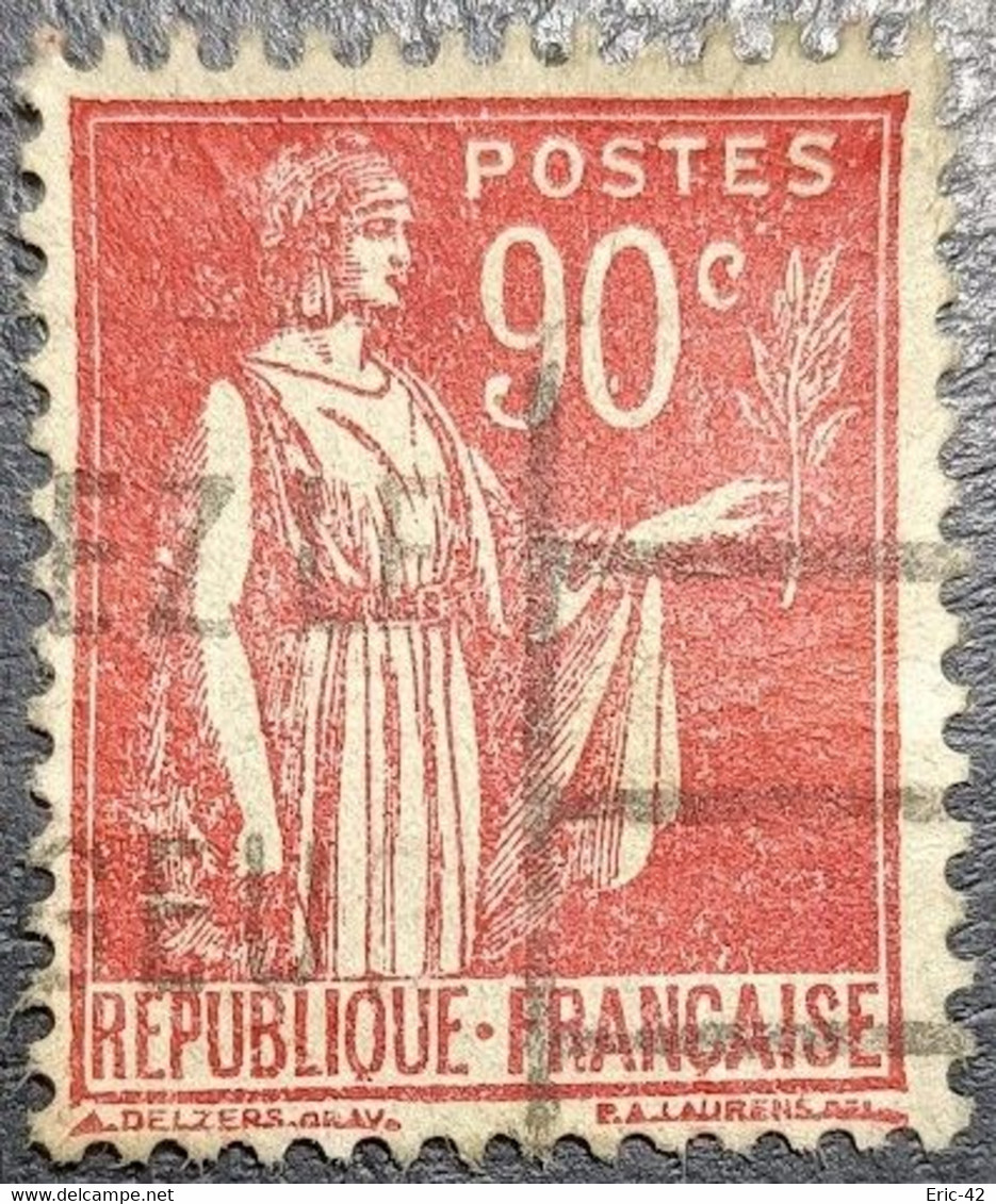 FRANCE Y&T N°285. Type Paix 90c. Rouge Carminé. Oblitéré. T.B..... - 1932-39 Paz