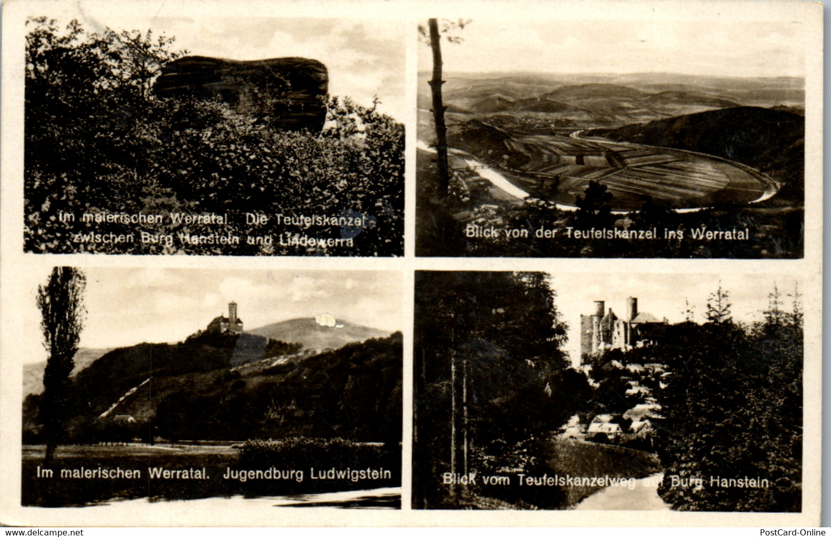 42393 - Deutschland - Werratal , Jugendburg Ludwigstein , Burg Hanstein , Teufelskanzel , Mehrbildkarte - Gelaufen 1931 - Witzenhausen