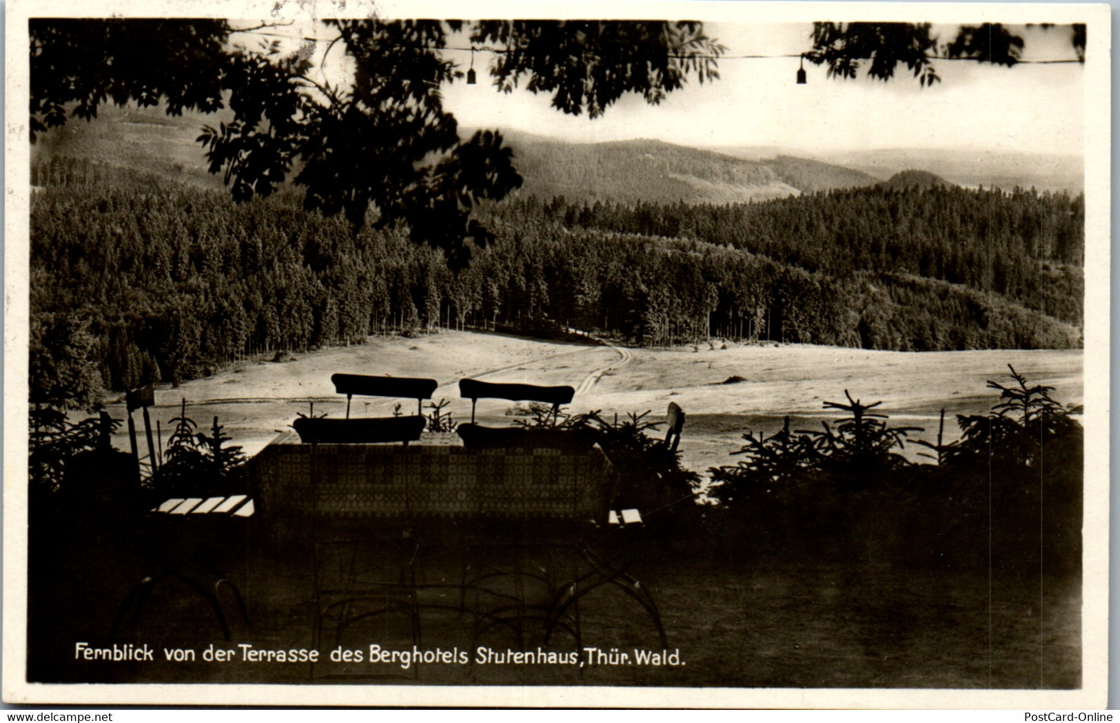 42447 - Deutschland - Schmiedefeld , Kr. Schleusingen , Berghotel Stutenhaus Am Adlersberg , Terrasse - Gelaufen 1931 - Schmiedefeld