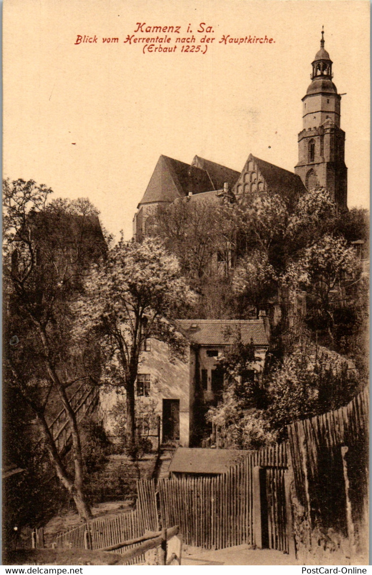 42458 - Deutschland - Kamenz , I. Sa. , Blick Vom Herrentale Nach Der Hauptkirche - Gelaufen - Kamenz