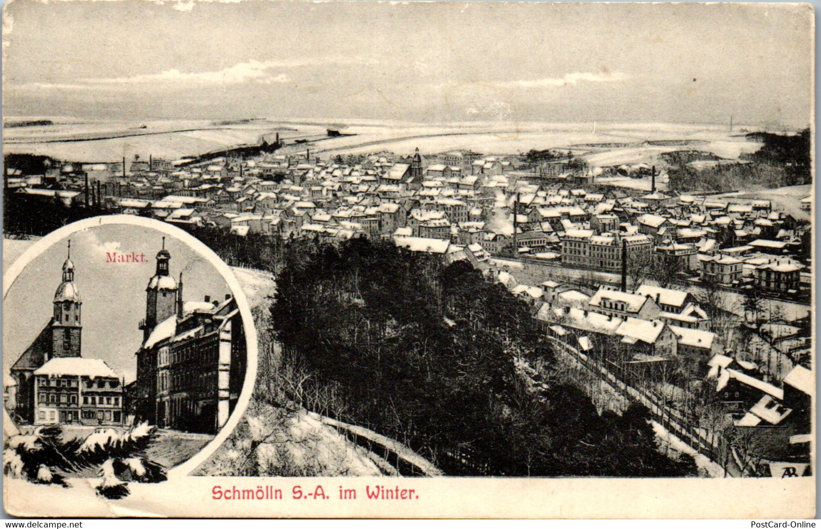 42465 - Deutschland - Schmölln , S. A. , Im Winter , Markt , Panorama - Gelaufen - Schmölln